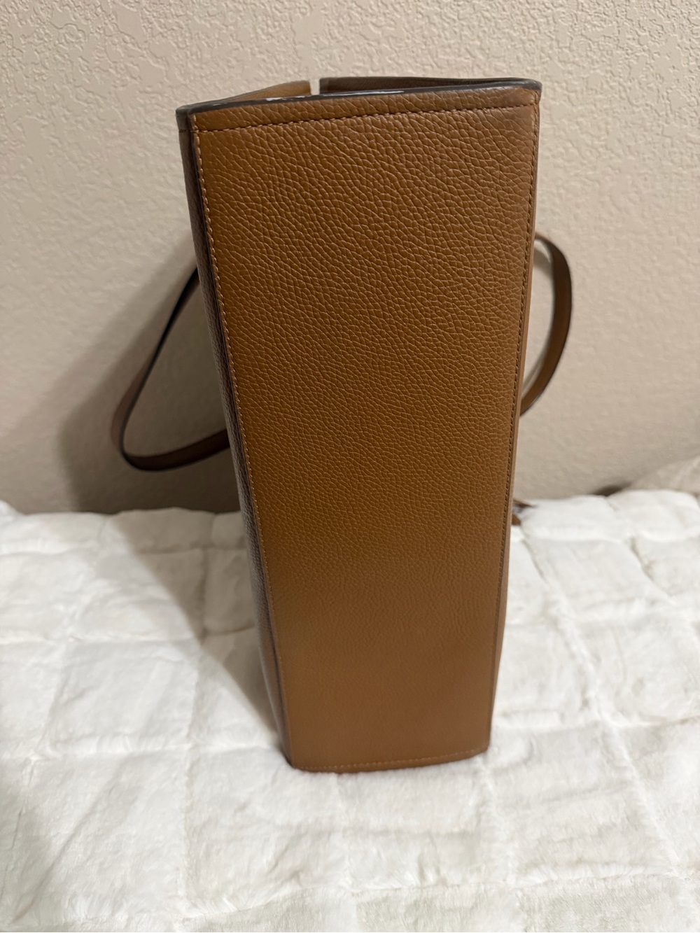 Tory Burch Thea Pebbled Leather Tote with Tassel in Moose Brown - Picture 6 of 15
